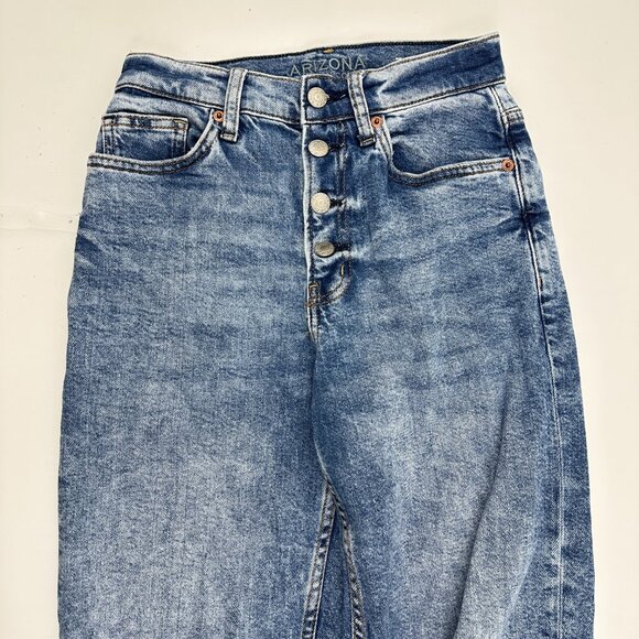 Arizona Highest Rise Vintage Straight Button Fly Women's size 3 Medium Blue Jean - Picture 2 of 5